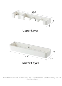 Wall-mounted white umbrella storage rack specifications and precise dimension guide