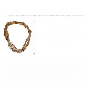 Detail view of gold multi-layer rhinestone bracelet with product specs 19x1cm and 10.4g weight