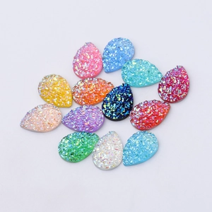 Colorful teardrop resin charms with glitter effect for DIY earring jewelry making