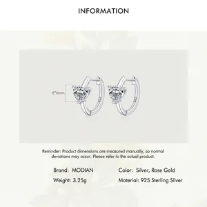 S925 sterling silver heart earrings with sparkling cubic zirconia in silver and rose gold