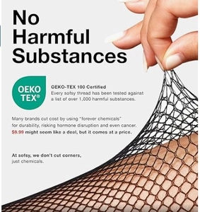 Detailed view of high elastic fishnet stockings showing OEKO-TEX 100 certified mesh fabric