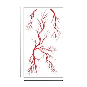 Realistic 3D red vein waterproof temporary tattoo sticker for Halloween horror makeup