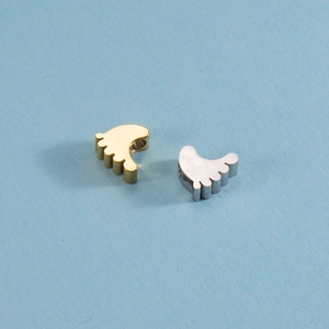Polished gold and silver stainless steel baby feet charms for DIY jewelry making