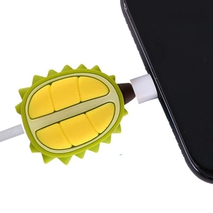 Durian shaped silicone cable protector for charging wire anti-breakage decoration