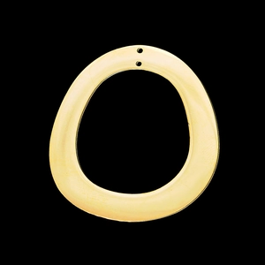 Macro shot of gold irregular round stainless steel pendant connectors with two holes