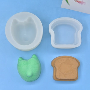 Animal head and toast shaped silicone mold set for DIY handmade mousse cake or soap