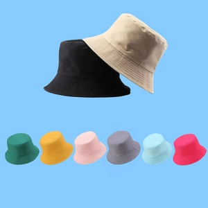 Unisex Double Sided Bucket Hat For Men Women Solid Color Sun Protection Summer Foldable Fisherman Cap Outdoor Beach Sunshade Hat