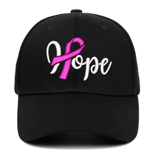 Casquette De Baseball En Coton Brodé Lettre Hope Ruban Rose Sensibilisation Cancer Du Sein Chapeau Soleil Réglable