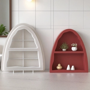 Arch arched storage shelf tray resin silicone mold with two layers for DIY desktop decor