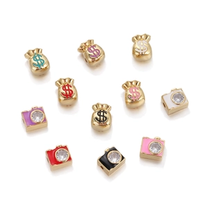 Camera And Money Bag Charms Pendant Gold Plated Copper Enamel Zircon For DIY Jewelry Making Fashion Trendy Accessories