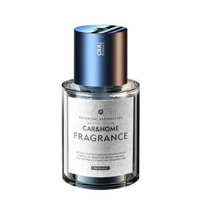 Luxury car air freshener 160ml in glass bottle with metallic blue cap for car and home