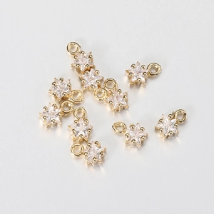 Pendentifs étoiles en or 14 carats avec oxydes de zirconium pour bijoux faits maison
