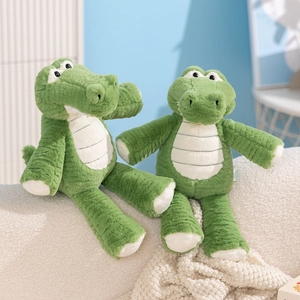 Cute Crocodile Stuffed Plush Toy Soft Polyester Fiber Striped Long Leg Alligator Doll For Kids Girls Birthday Gift