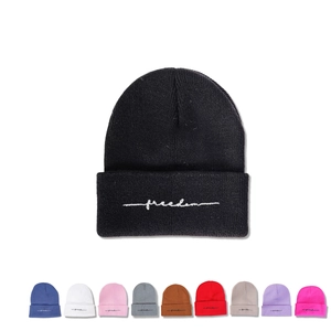 Bonnet En Tricot Acrylique Doux Chaud Hiver Extérieur Freedom Broderie Décontracté Pour Femmes Hommes