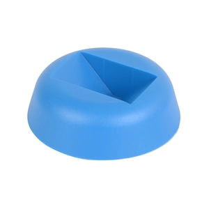 Blue round plastic base with rectangular slot for jewelry display floating boxes