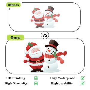 Detail view of HD printed waterproof Christmas snowman toilet stickers with high viscosity