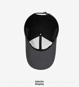 Interior view of breathable mesh baseball cap with adjustable strap and stitching detail
