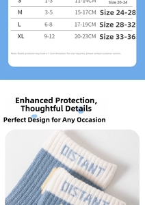 Detailed size guide for children's cotton socks with age and foot length measurements