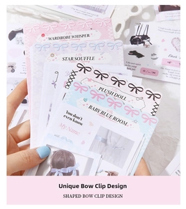 Detailed close-up of 3Pcs ballet-themed ribbon bow shaped decorative cardstock stickers
