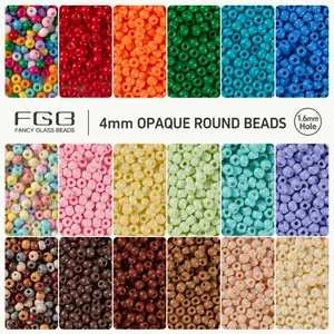 Round Glass Seed Beads Solid Color Lacquered Finish Loose Beads For DIY Necklace Bracelet Jewelry Making Artistic Crafts