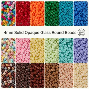 Round Glass Seed Beads Solid Color Lacquered Finish Loose Beads For DIY Necklace Bracelet Jewelry Making Artistic Crafts
