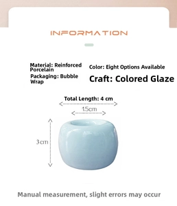 Detailed size chart showing the 4cm diameter and 3cm height of the ceramic toothbrush holder