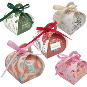 Gift Boxes For Wedding Candy Favor Handheld Paper Packaging Ribbon Bow Decoration Party Celebration European Style