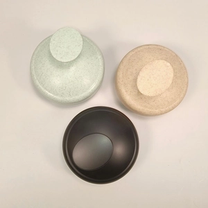 Three-piece hair scalp massage brushes in eco-friendly wheat straw and black finish