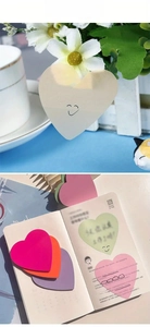 Application scenario of heart-shaped colorful sticky notes with cute smiley face designs