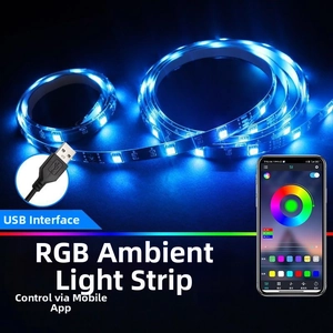USB powered RGB LED strip light featuring smart mobile app control for color settings