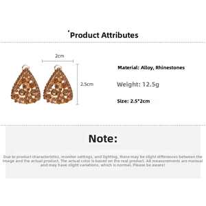 Detailed view showing dimensions and weight of teardrop crystal earrings in gold alloy