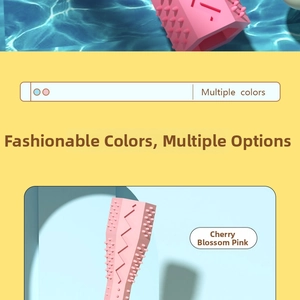 Detail of pink silicone dog chew toy showing textured bumps and side grooves for dental cleaning