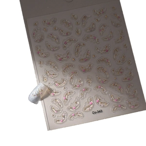 Jelly nail art stickers with 3D gold stars and moons for professional manicure styling