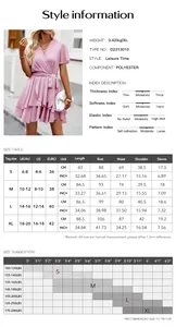 Guide des tailles détaillé pour robe trapèze décontractée en polyester de couleur unie