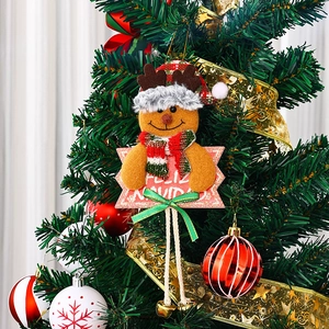 Weihnachts-Rentier Plüschfigur mit Feliz Navidad Schild und kleinem goldenem Glöckchen