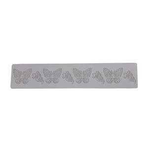 Light gray silicone fondant lace mat with butterfly patterns for cake decoration