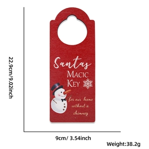 Christmas snowman wooden door hanger with measurements 22.9cm x 9cm and 38.2g weight