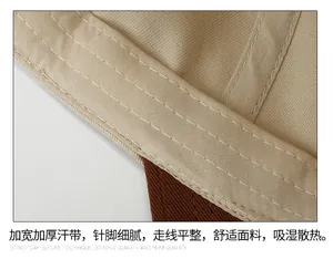 Close-up of baseball cap interior showing reinforced sweatband and cotton twill stitching