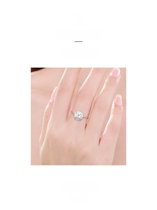 Detailed close-up of S925 silver halo ring with round center stone and chain-textured band