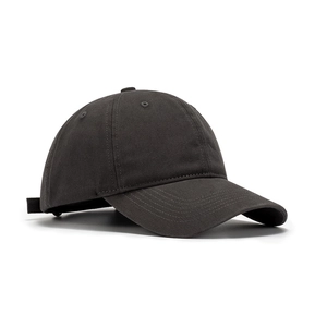 Classic washed charcoal baseball cap with a vintage soft top and curved brim