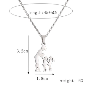 Spécifications de taille pour le collier pendentif mère et filles en finition argent