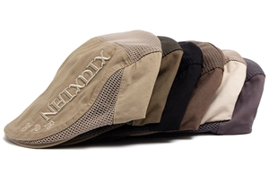 Detail of six breathable mesh beret hats for men with embroidered XICXTHN logo design