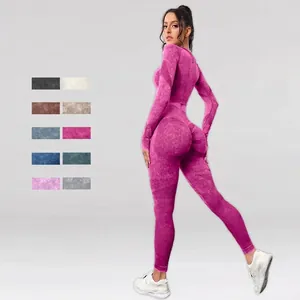 Women's Seamless Yoga Set High Waist Hollow Out Leggings And Long Sleeve Top And Bottom Gym Fitness Sportswear