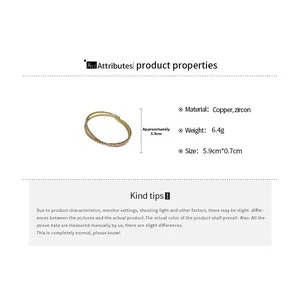 Spécifications du bracelet croisé en cuivre et zircon avec les dimensions détaillées
