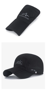 Close-up of foldable UPF 50+ quick-dry outdoor hat with portable triple-fold brim design