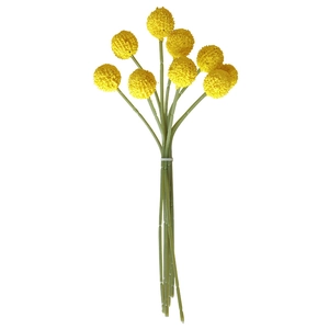 Artificial yellow Craspedia globosa flower bouquet with 9 stems for Nordic home decor