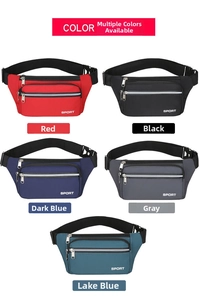 Multiple color options for multi-functional sports waist bags with durable nylon fabric