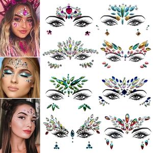 Shiny Face Rhinestone Stickers Acrylic Crystal Body Jewels For Rave Party Music Festival Makeup Art