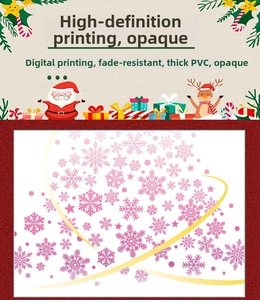 Macro detail of thick PVC Christmas snowflake sticker with high definition digital printing