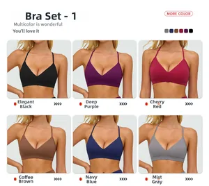 Reggiseni sportivi scollo a V senza cuciture in sei colori per yoga e allenamento fitness